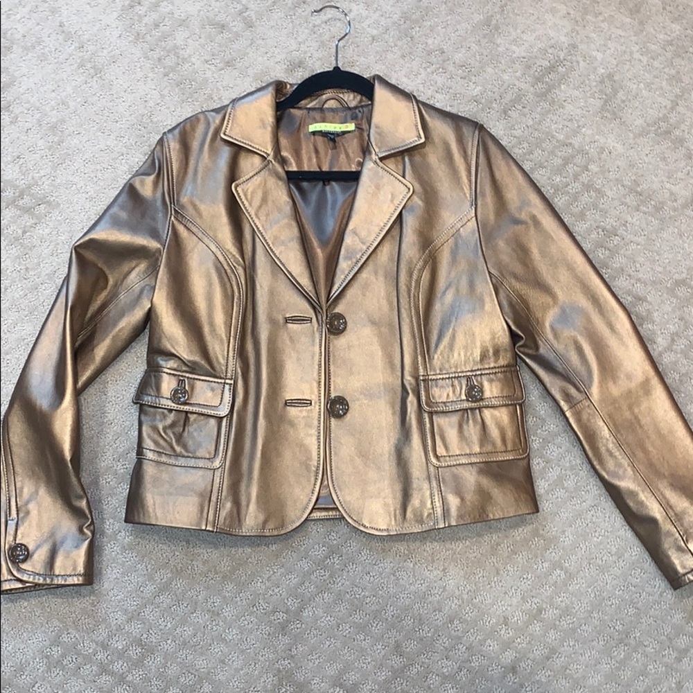 Bronze/gold leather jacket